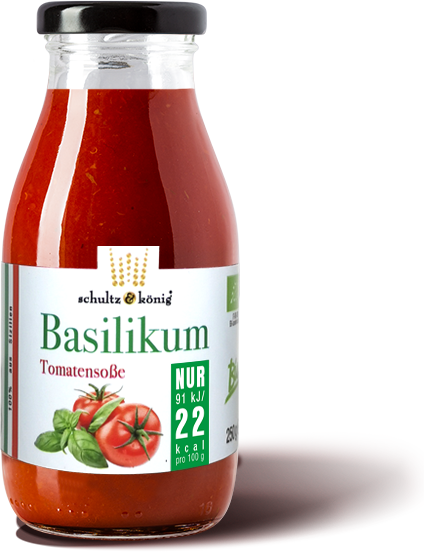 Basilikum BIO Tomatensoße - 22kcal pro 100g - Glutenfrei und Vegan 250g