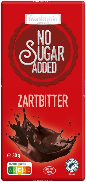 No Sugar Added Schokolade Zartbitter 80g