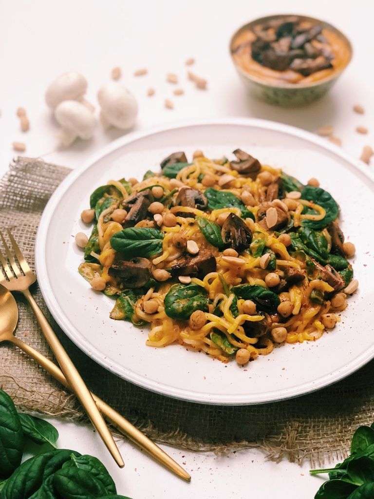 REZEPT: Kalorien Nudeln mit einer cremigen Süßkartoffel Soße