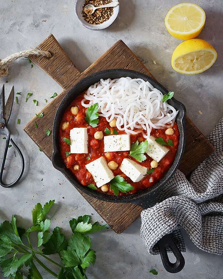 REZEPT: Feta Pfanne mit 5 Kalorien Nudeln Nudeln